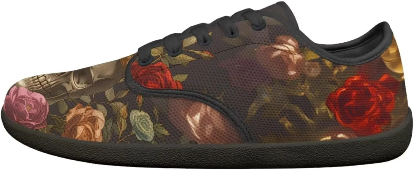 Skull Sneakers for Women Men Business Casual Shoes Wide Toe Box Barefoot Zero Drop Walking Shoes