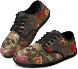 Skull Sneakers for Women Men Business Casual Shoes Wide Toe Box Barefoot Zero Drop Walking Shoes