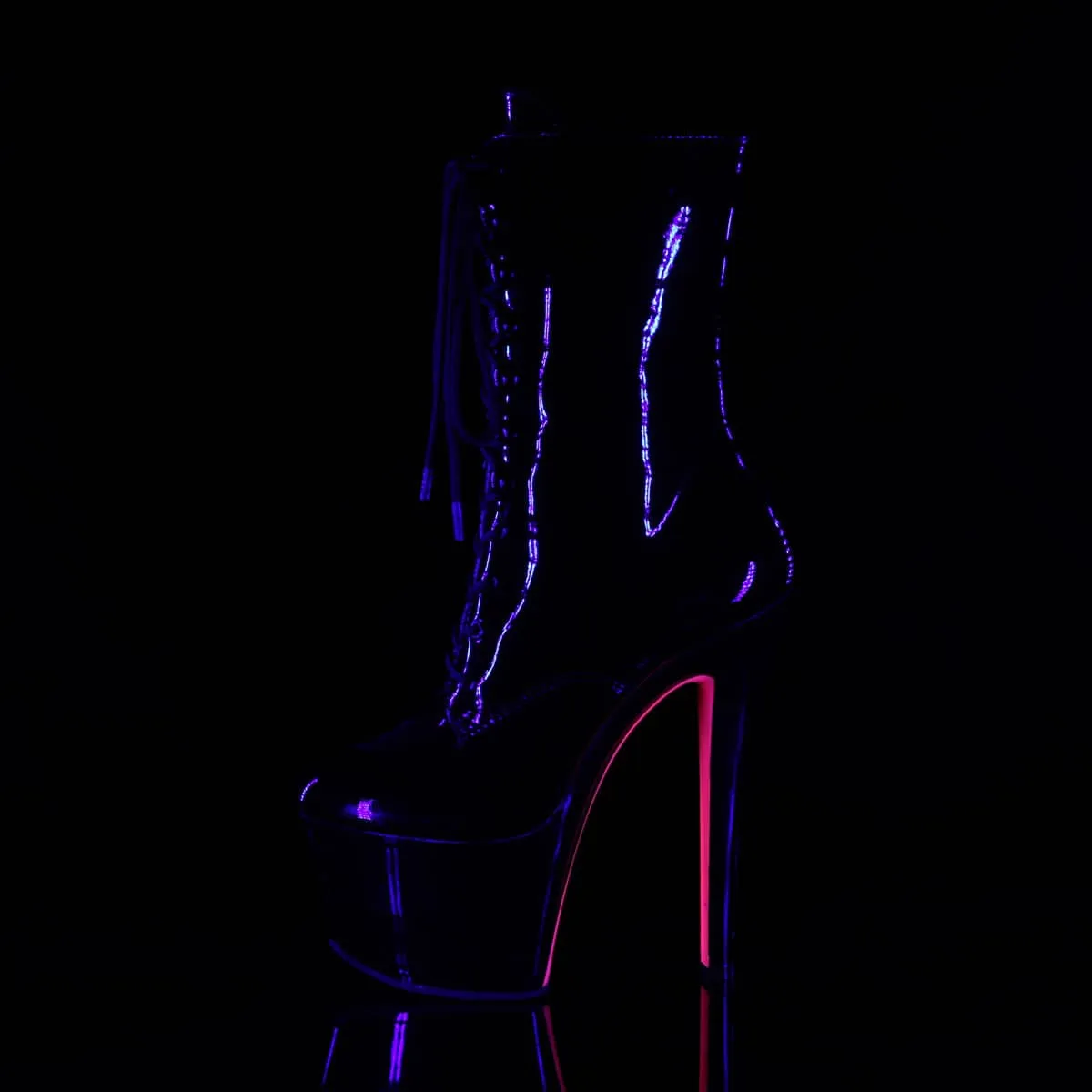 SKY-1020TT Black & Pink Calf High Boots