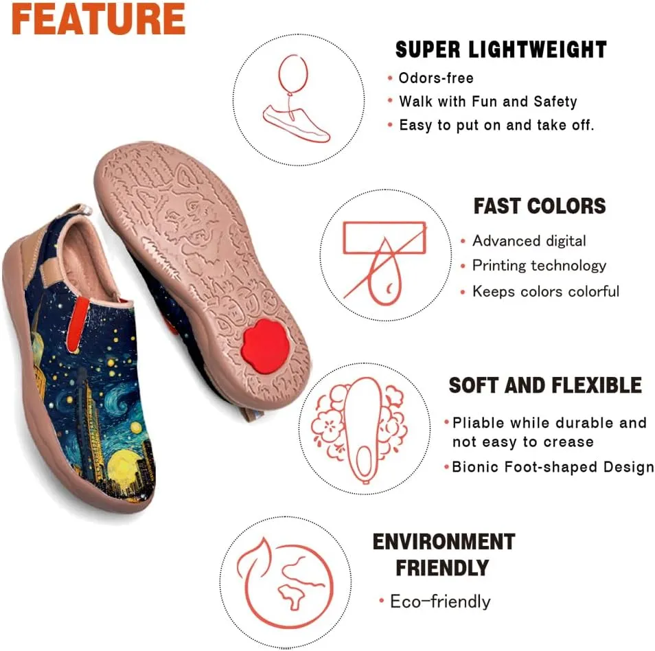 Slip On Loafers for Women Lightweight Comfort Casual Shoes Art Painted Travel Sneakers