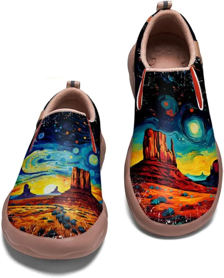 Slip On Loafers for Women Lightweight Comfort Casual Shoes Art Painted Travel Sneakers