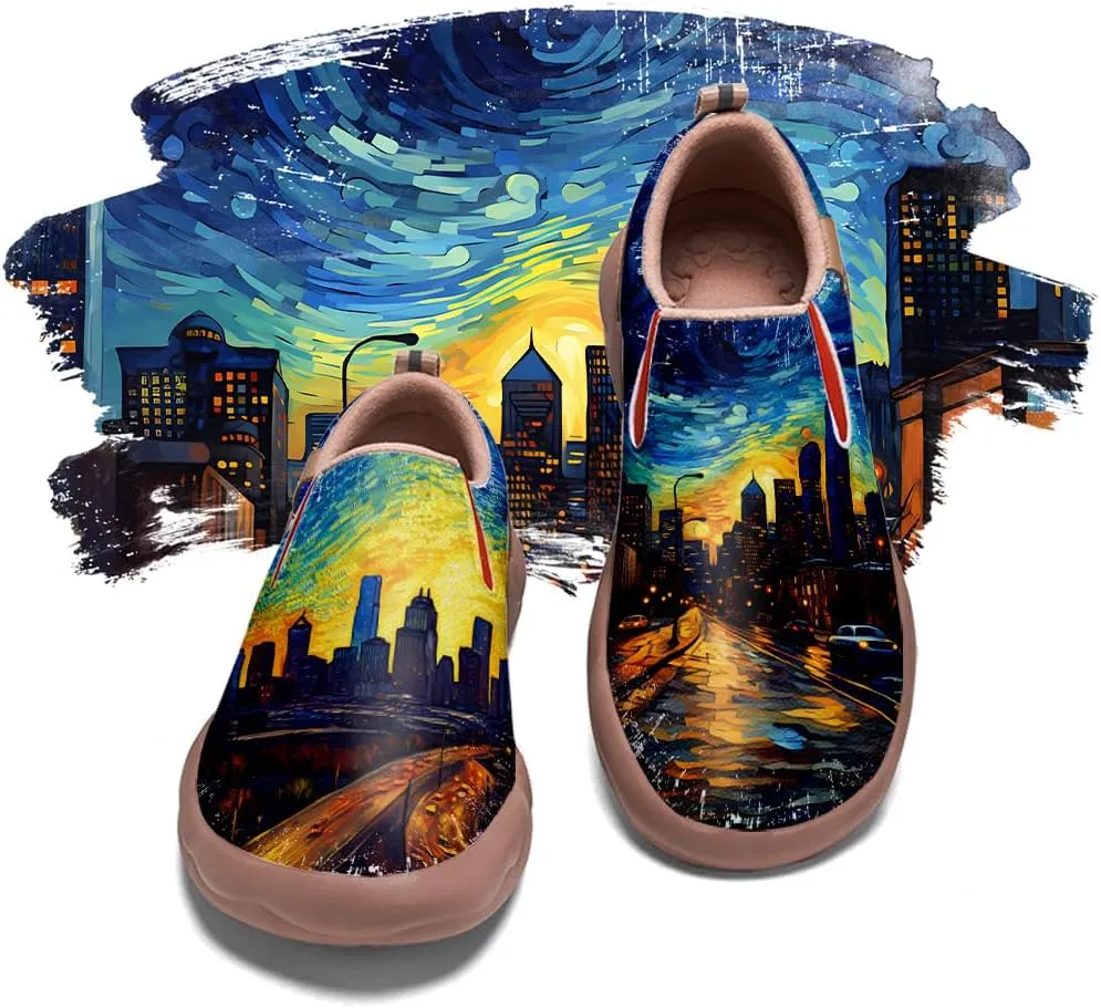 Slip On Loafers for Women Lightweight Comfort Casual Shoes Art Painted Travel Sneakers