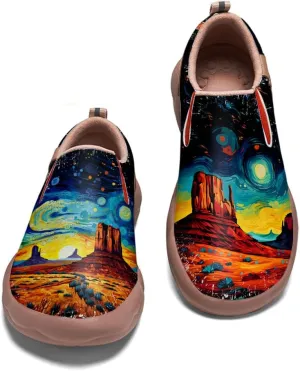 Slip On Loafers for Women Lightweight Comfort Casual Shoes Art Painted Travel Sneakers