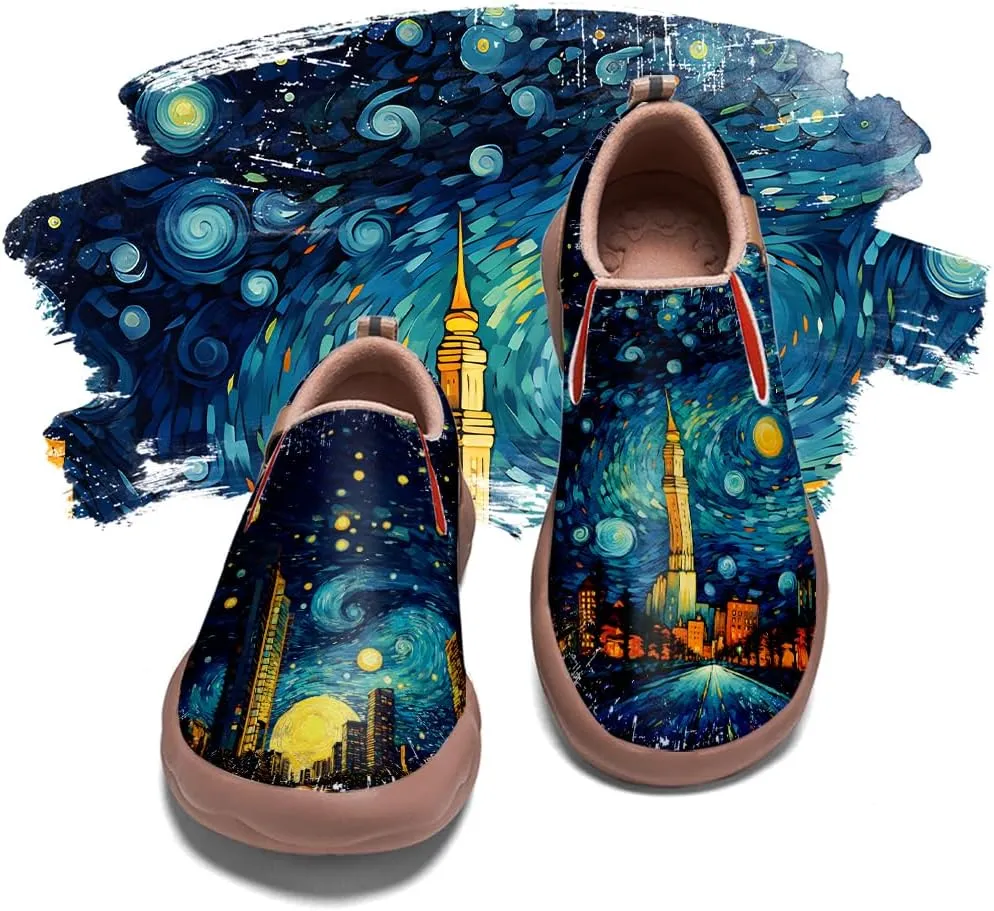 Slip On Loafers for Women Lightweight Comfort Casual Shoes Art Painted Travel Sneakers