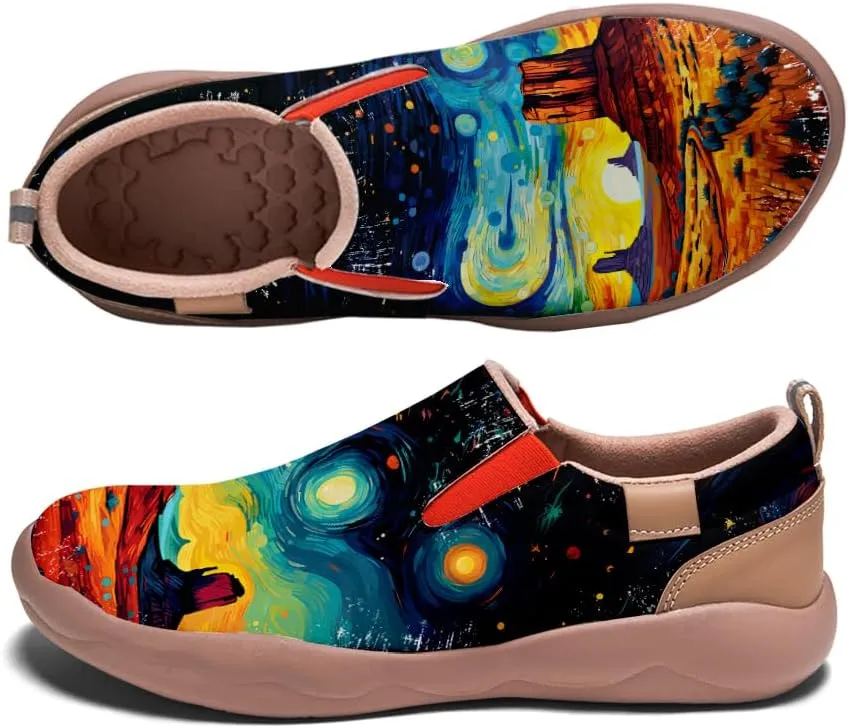 Slip On Loafers for Women Lightweight Comfort Casual Shoes Art Painted Travel Sneakers