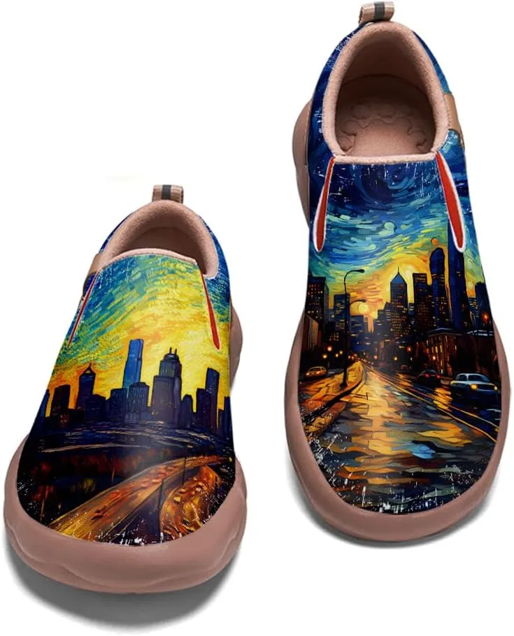 Slip On Loafers for Women Lightweight Comfort Casual Shoes Art Painted Travel Sneakers