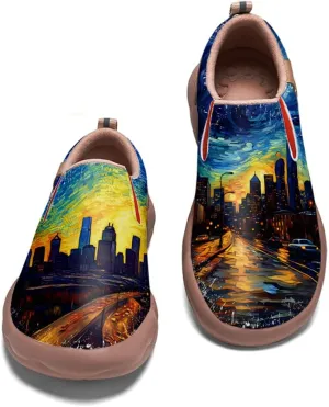 Slip On Loafers for Women Lightweight Comfort Casual Shoes Art Painted Travel Sneakers