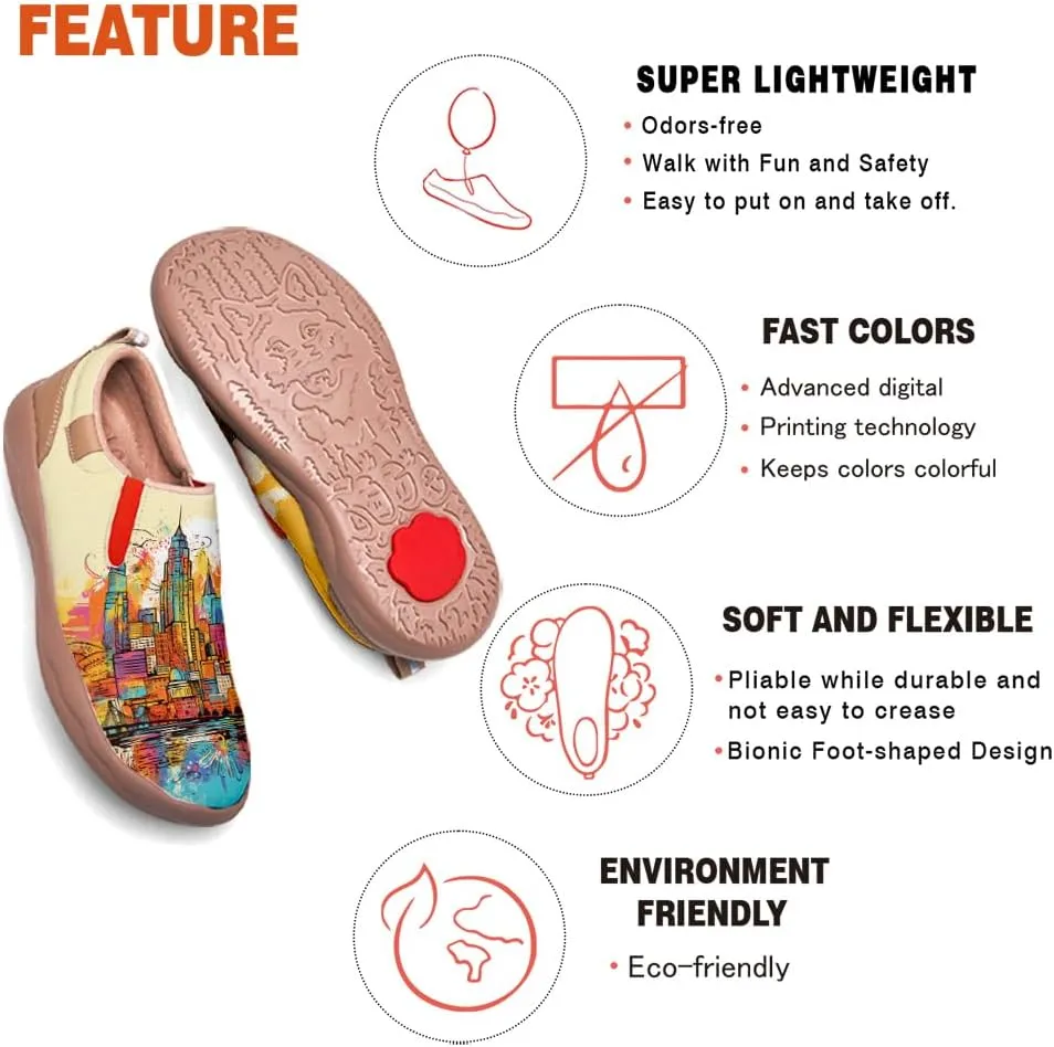 Slip On Loafers for Women Lightweight Cozy Casual Shoes Art Painted Walking Travel Sneakers
