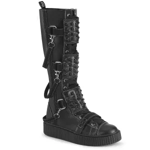 SNEEKER-410 DemoniaCult Black Vegan Leather Sexy Unisex Sneakers (Alternative Footwear)
