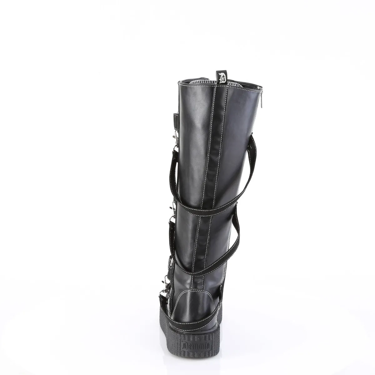 SNEEKER-410 DemoniaCult Black Vegan Leather Sexy Unisex Sneakers (Alternative Footwear)