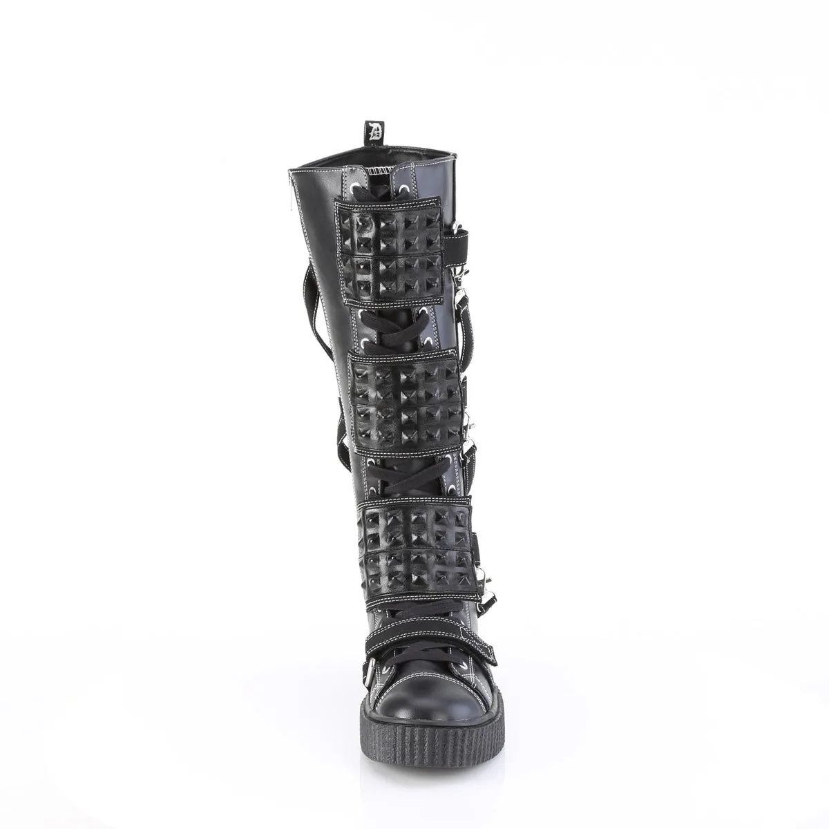 SNEEKER-410 DemoniaCult Black Vegan Leather Sexy Unisex Sneakers (Alternative Footwear)