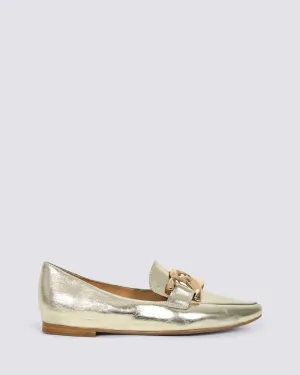 SOCORO LOAFERS PALE GOLD LEATHER