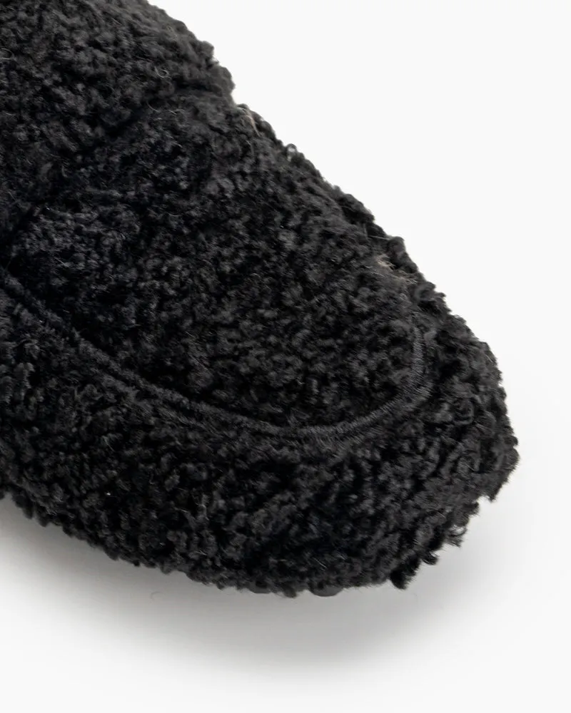 Solid Color Lambswool Warm Comfy Flat Mules