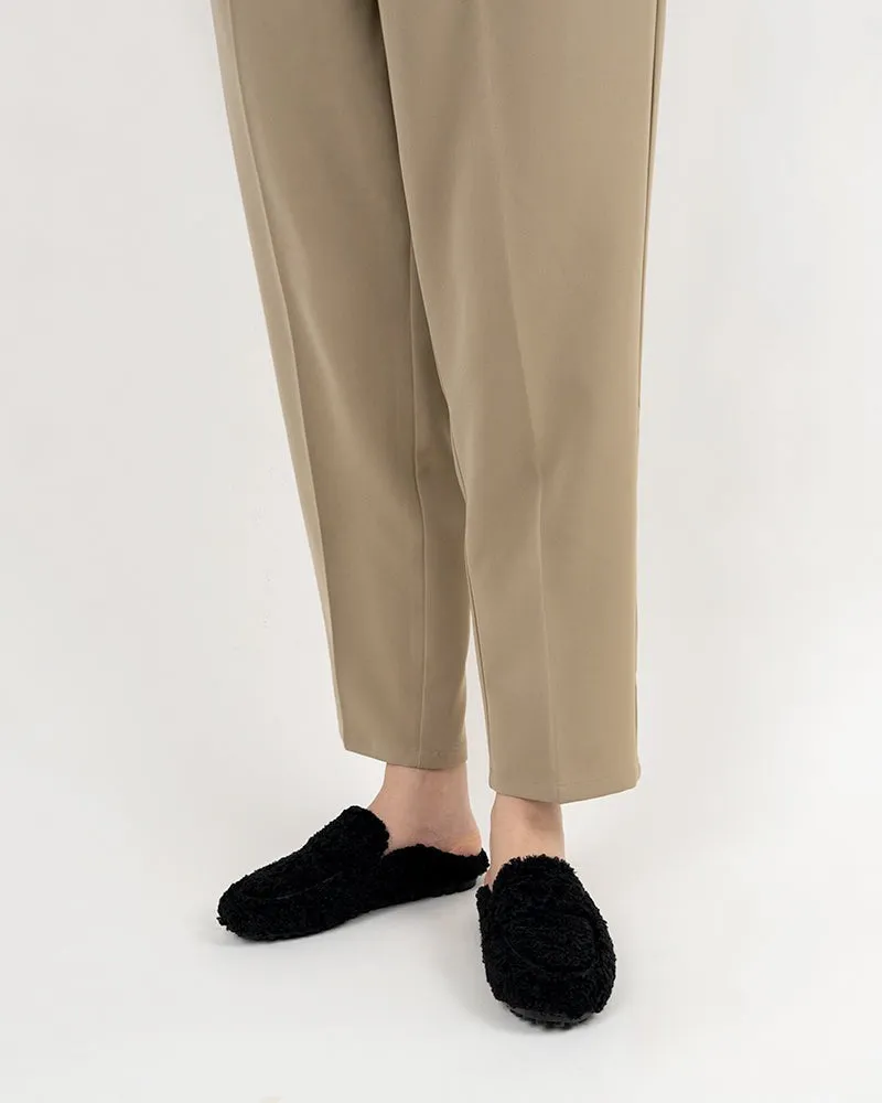 Solid Color Lambswool Warm Comfy Flat Mules