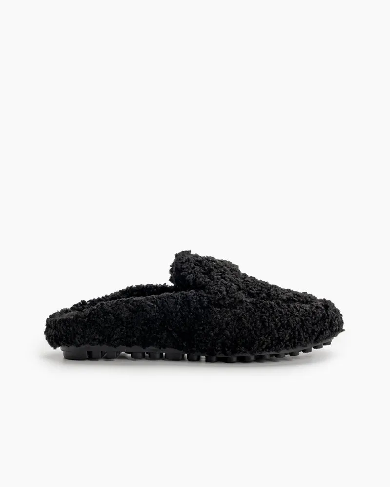 Solid Color Lambswool Warm Comfy Flat Mules