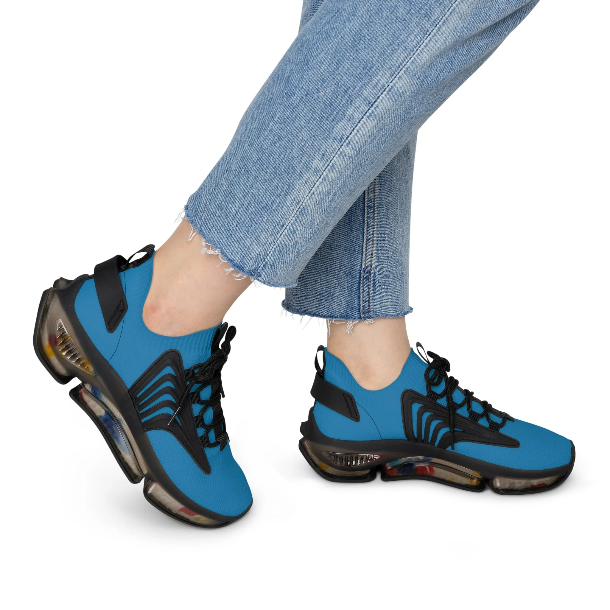 Solid Turquoise Women's Mesh Sneakers