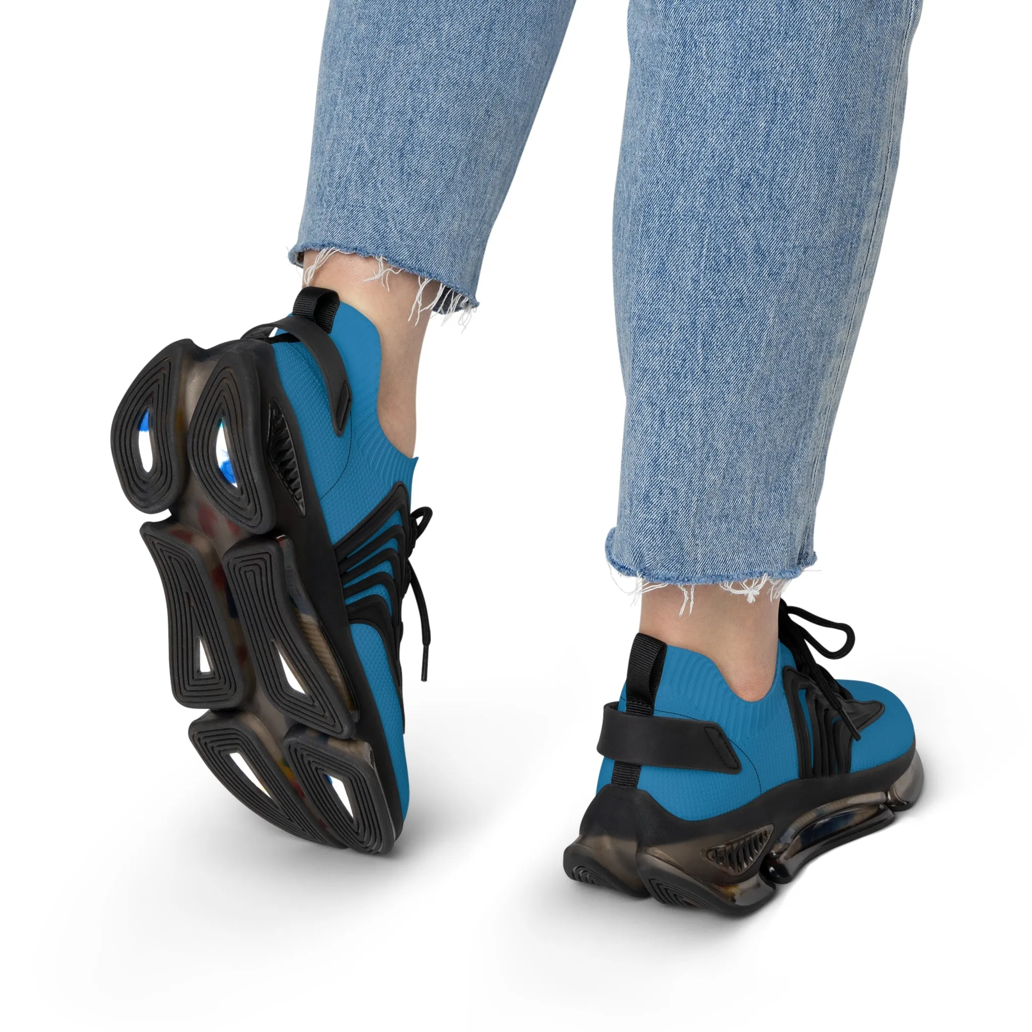 Solid Turquoise Women's Mesh Sneakers