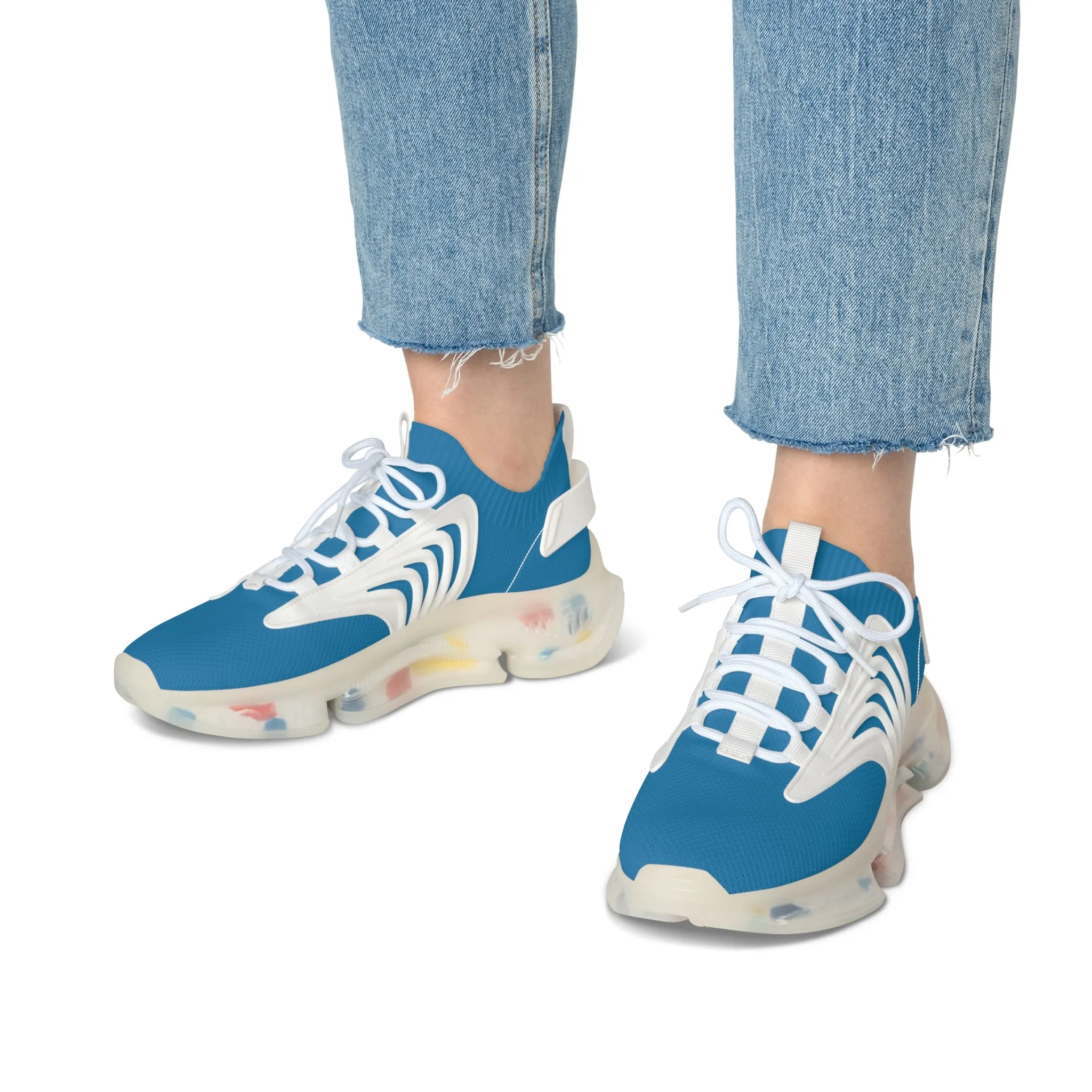 Solid Turquoise Women's Mesh Sneakers