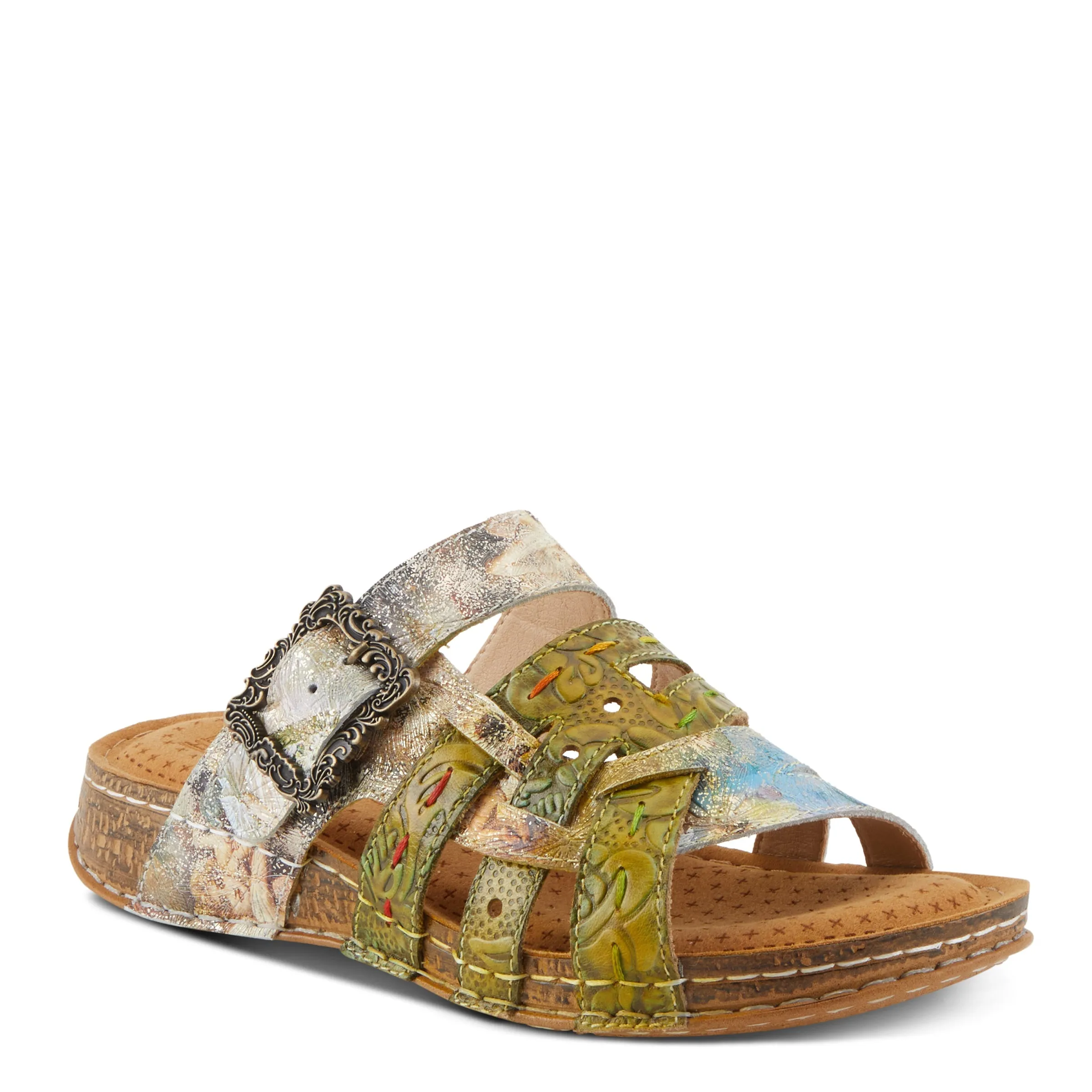 Spring Step Shoes  L'Artiste Calamityjay Women's Leather Sandals 1 1/4" Heel