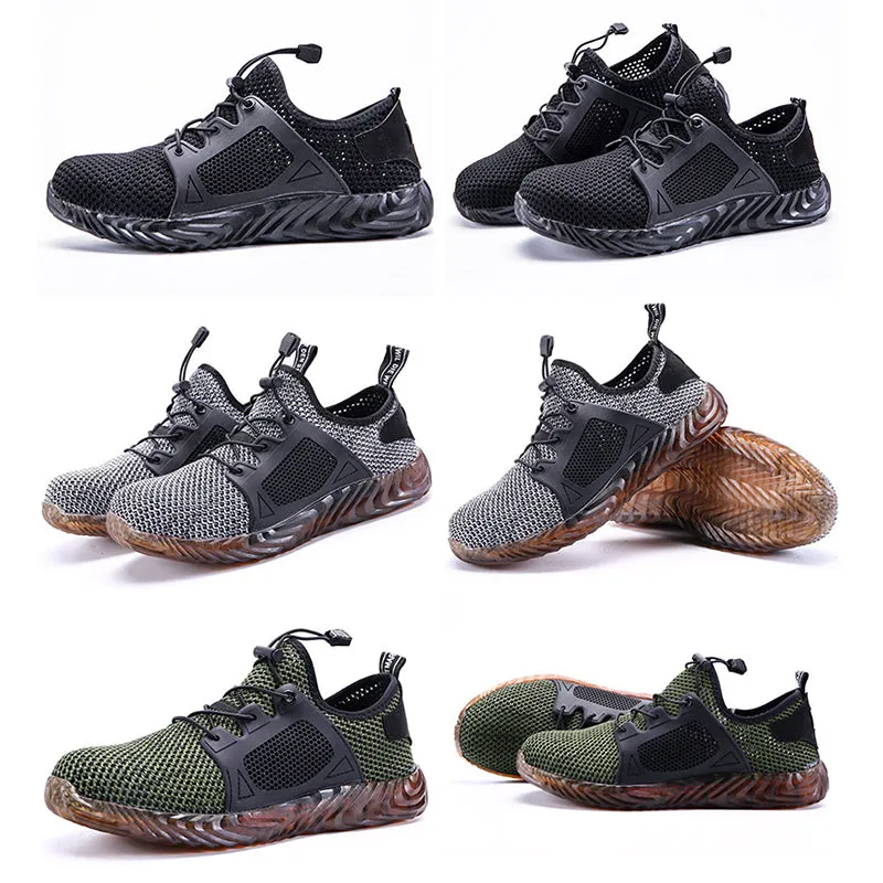 Steel Toe Shoes Men Women, Work Safety Breathable Slip Resistant Sneakers Industrial Construction