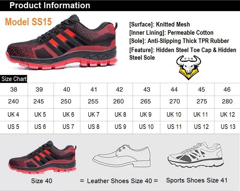 Steel Toe Sports Safety Shoes - Model SS15 (Option 2)