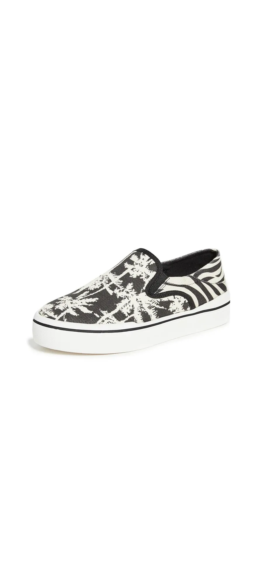 Steve Madden Riga Black Multi Fashion Round Toe Slip On Canvas Low Top Sneakers