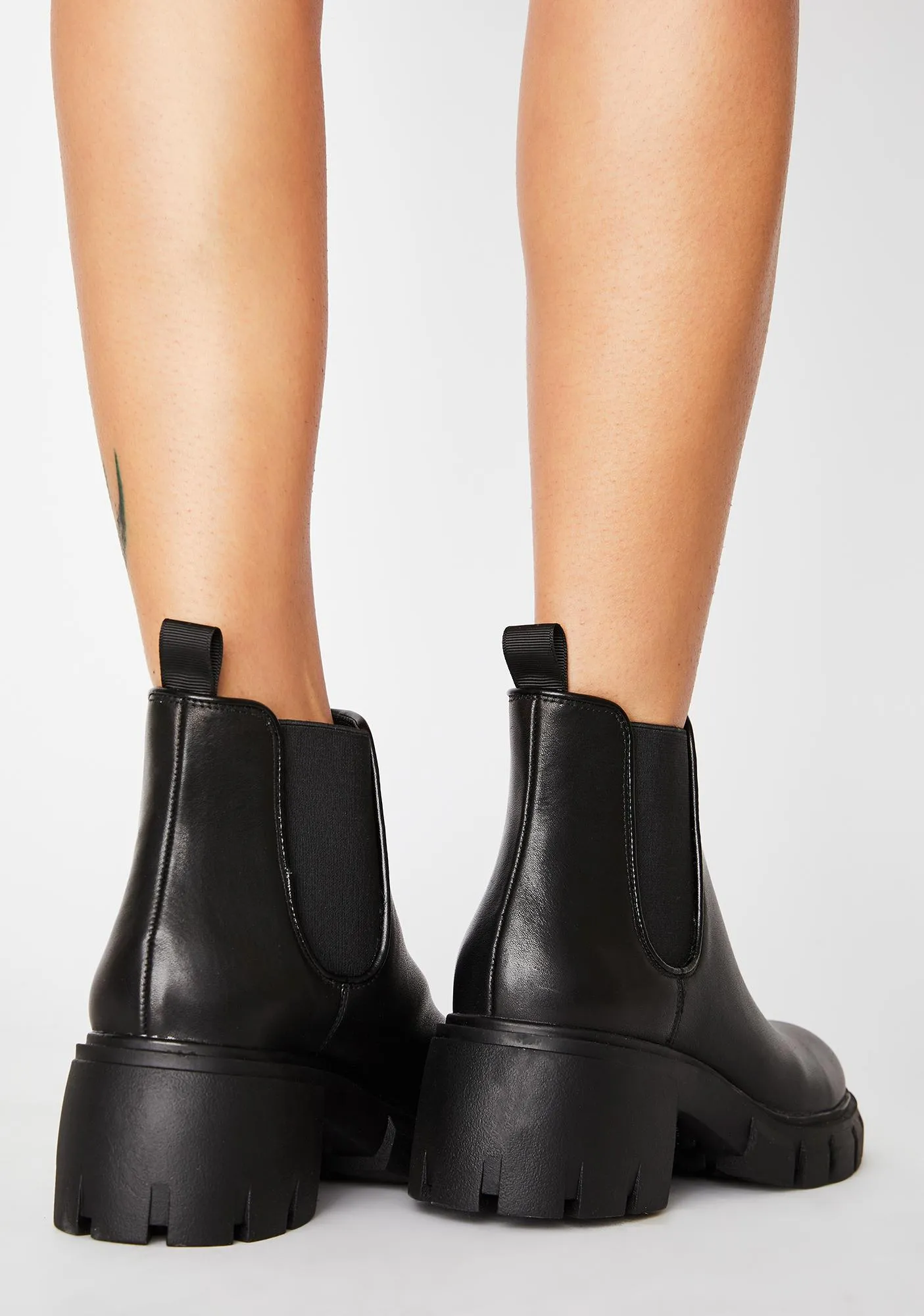 Steve Madden Women's Howler Block Heel Platform Ankle Boots Black Leather (9.5, BLACK)