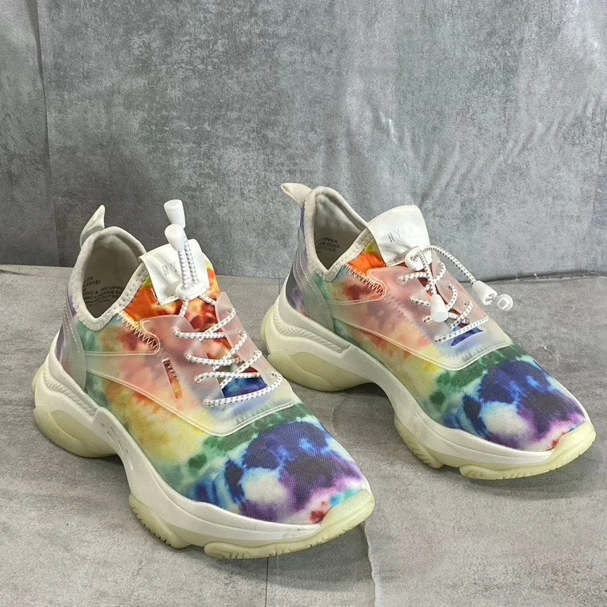 STEVE MADDEN Women's Multicolor Myles Chunky Bungee Lace-Up Slip-On Sneakers