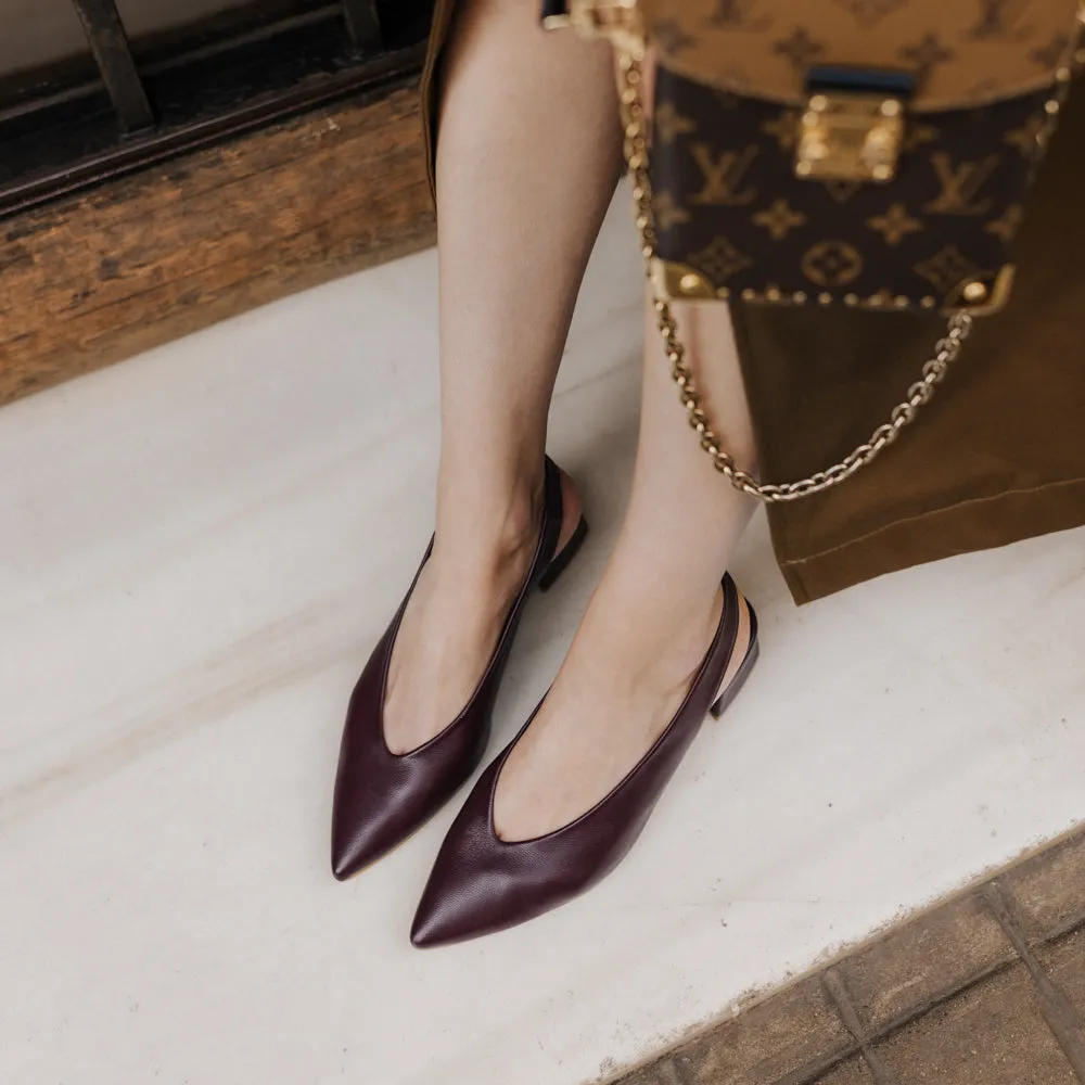 STILETTO GRETA PIEL BURDEOS TACÓN 4CM