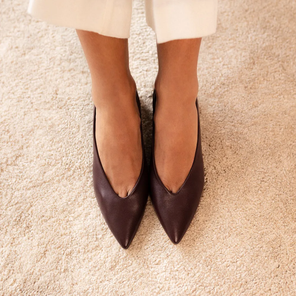 STILETTO GRETA PIEL BURDEOS TACÓN 4CM