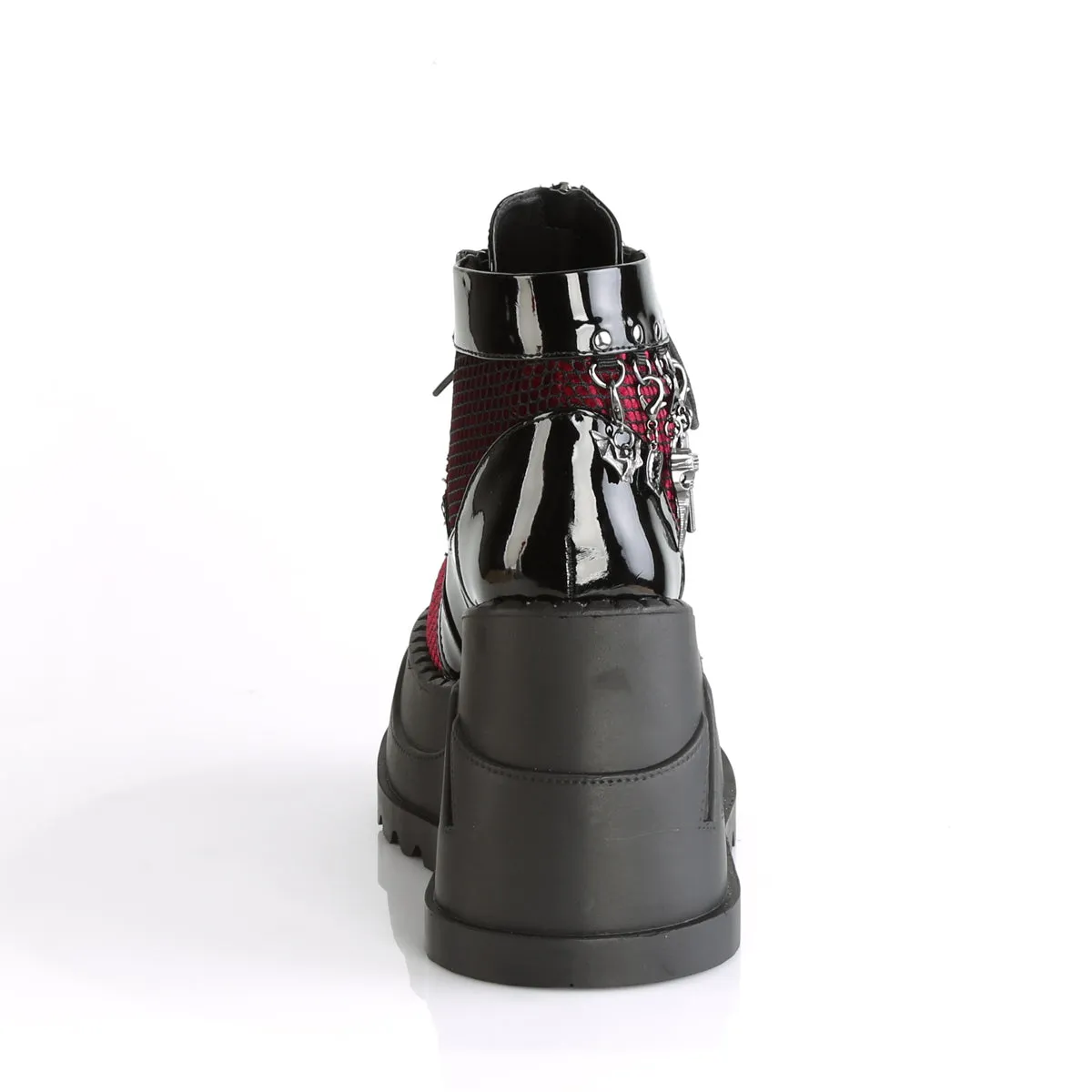 STOMP-18 DemoniaCult Black/Burgandy Sexy Women's Ankle Boots (Alternative Footwear)