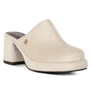 Suede Heeled Mule Sandals