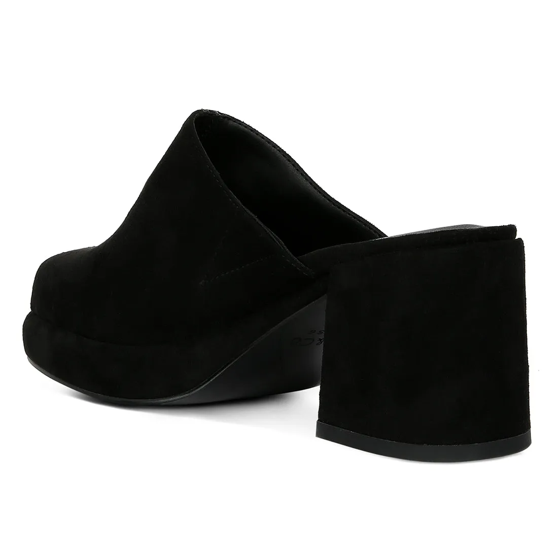 Suede Heeled Mule Sandals