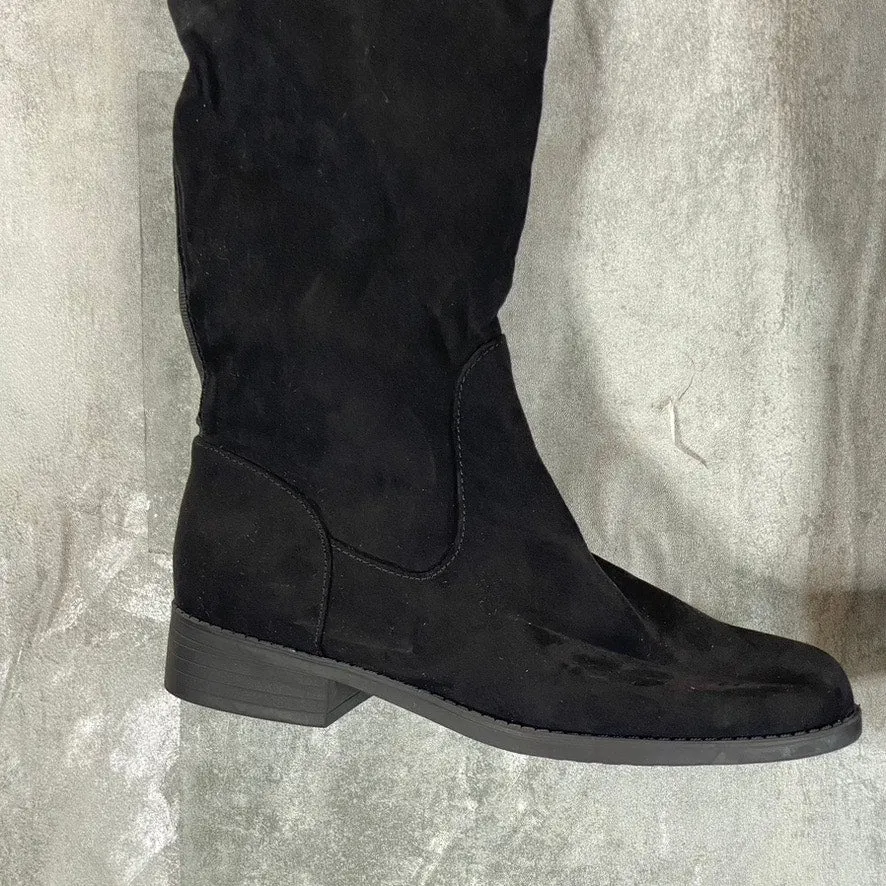 SUN STONE Women's Black Micro Allicce Round-Toe Over-The-Knee Boots SZ 7.5