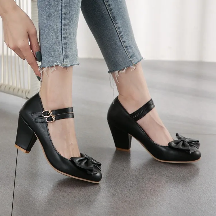 Sweet Fashion High Heels Chunky Heels Bow Women's Shoes