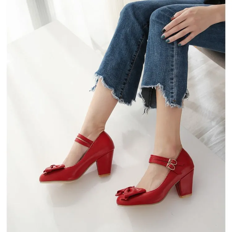 Sweet Fashion High Heels Chunky Heels Bow Women's Shoes