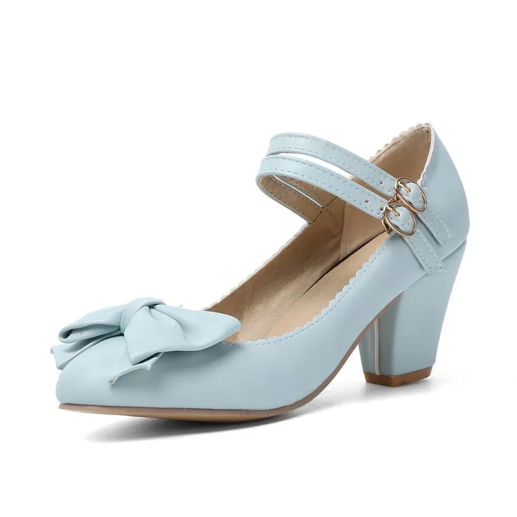 Sweet Fashion High Heels Chunky Heels Bow Women's Shoes