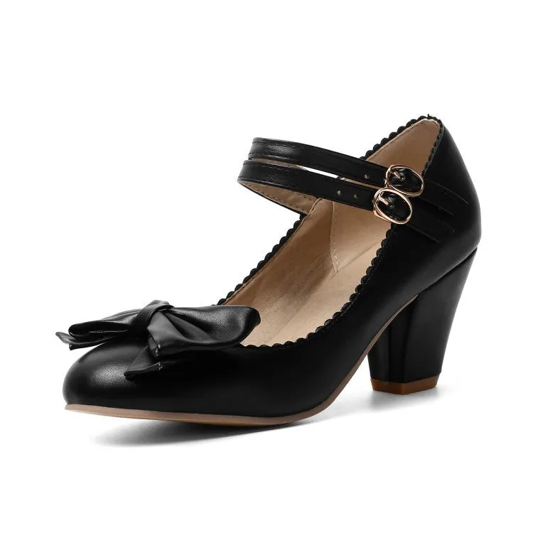 Sweet Fashion High Heels Chunky Heels Bow Women's Shoes