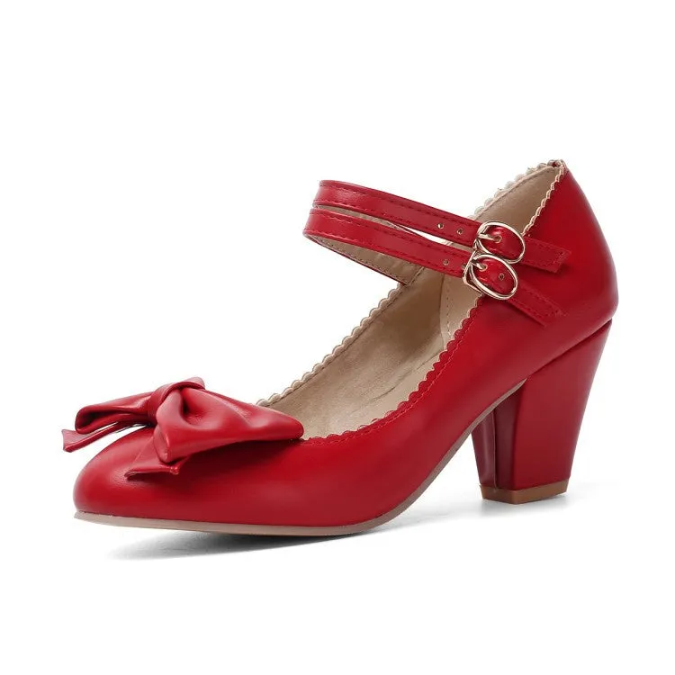 Sweet Fashion High Heels Chunky Heels Bow Women's Shoes