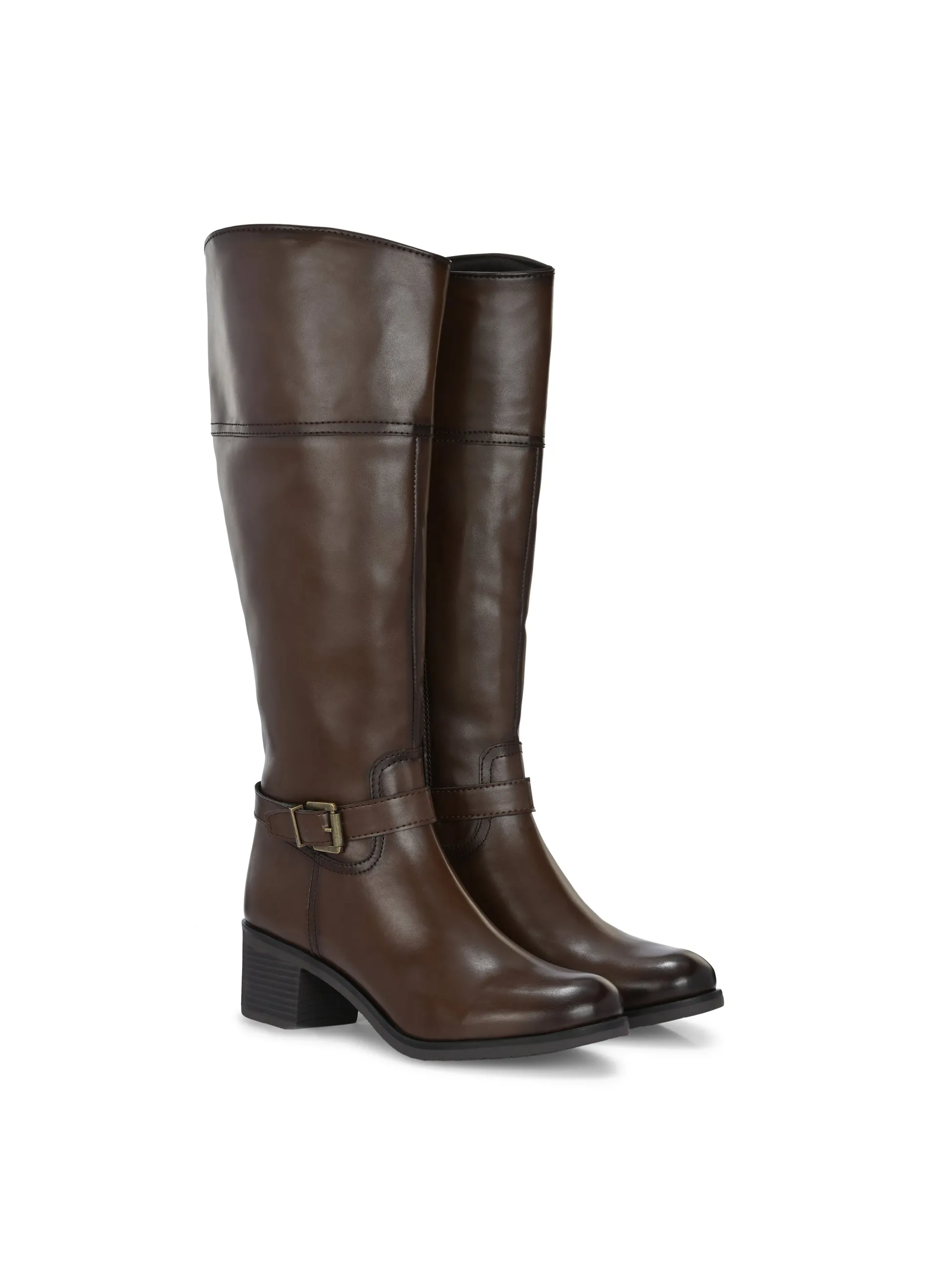Sydney Long Boots with Ankle Buckle Strap