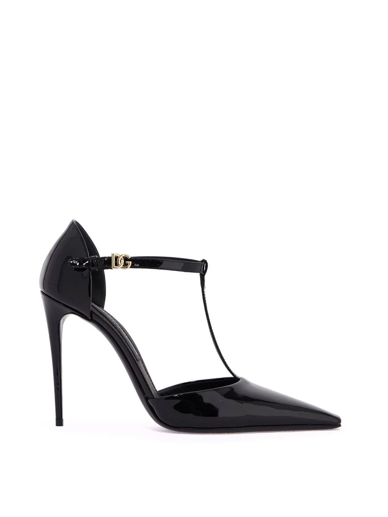 T-Bar Slingback Pumps in Patent Leather