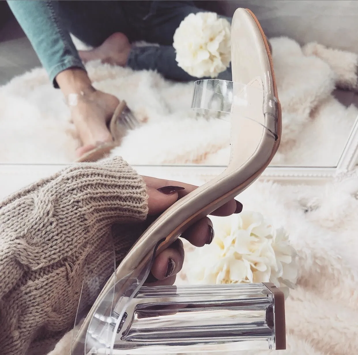 Tables Turn Clear block Heels