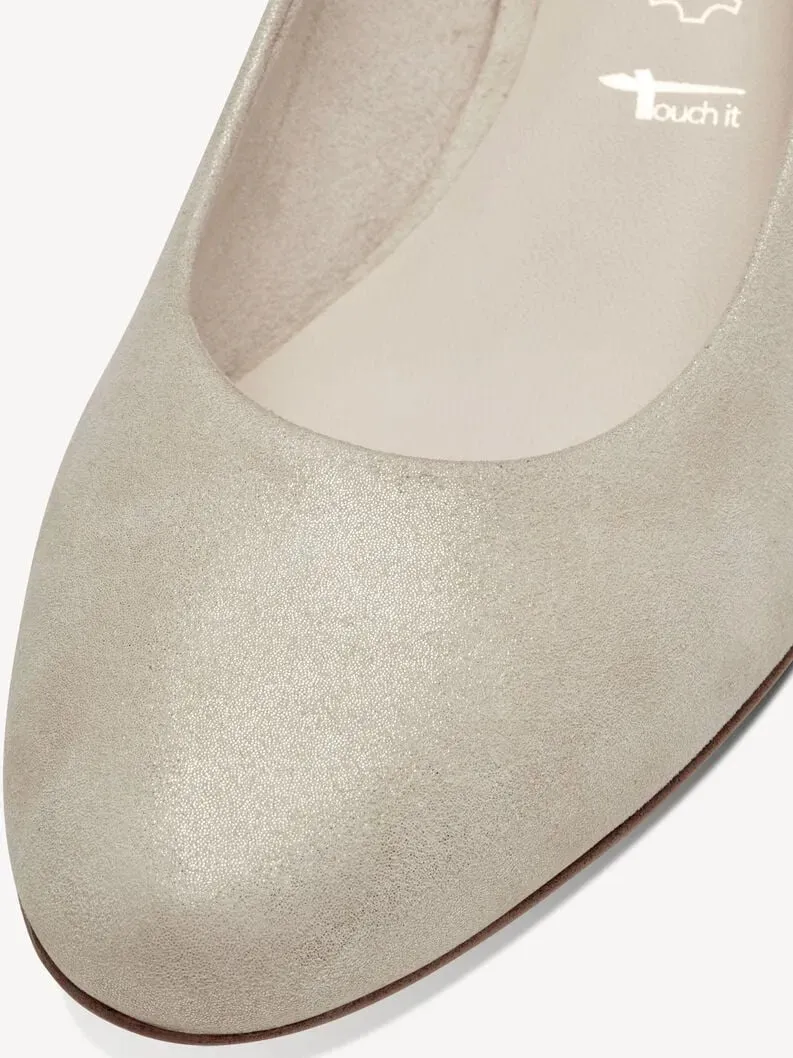 TAMARIS Women's Leather Pumps with Block Heel and ANTIslide Technology
