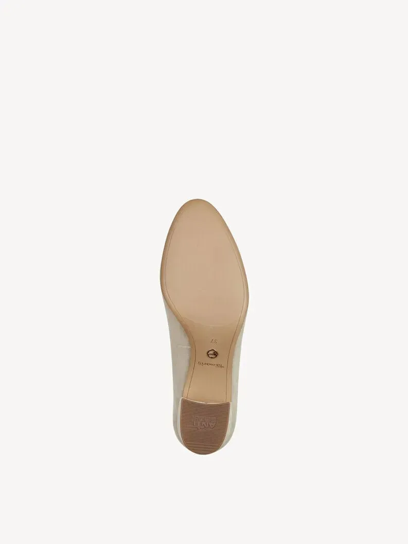 TAMARIS Women's Leather Pumps with Block Heel and ANTIslide Technology