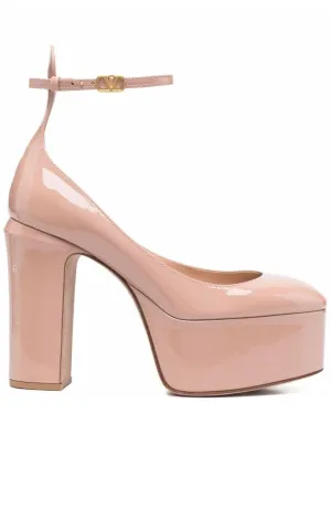 Tan-Go Patent Leather Platform Pumps