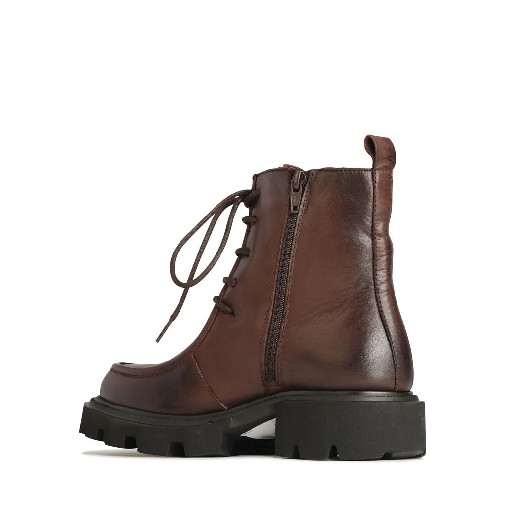 TESSA LEATHER COMBAT ANKLE BOOTS
