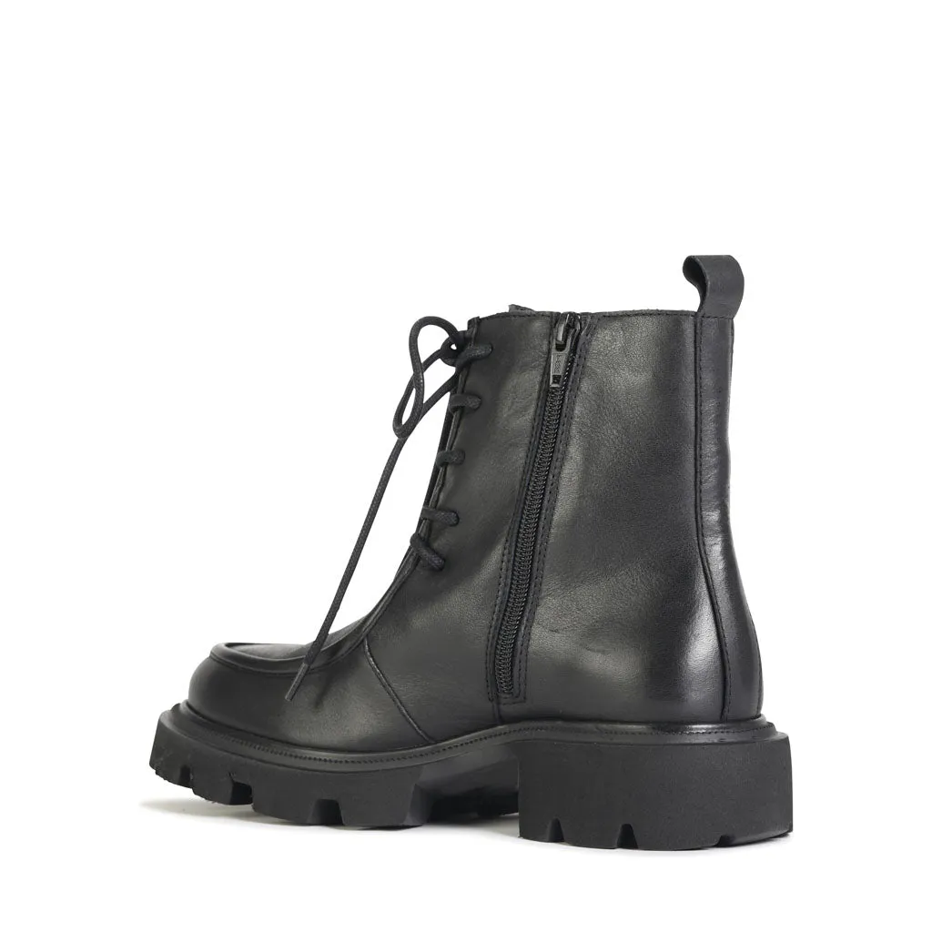 TESSA LEATHER COMBAT ANKLE BOOTS