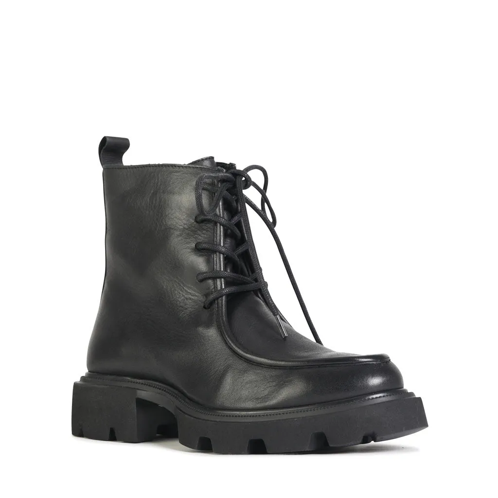 TESSA LEATHER COMBAT ANKLE BOOTS
