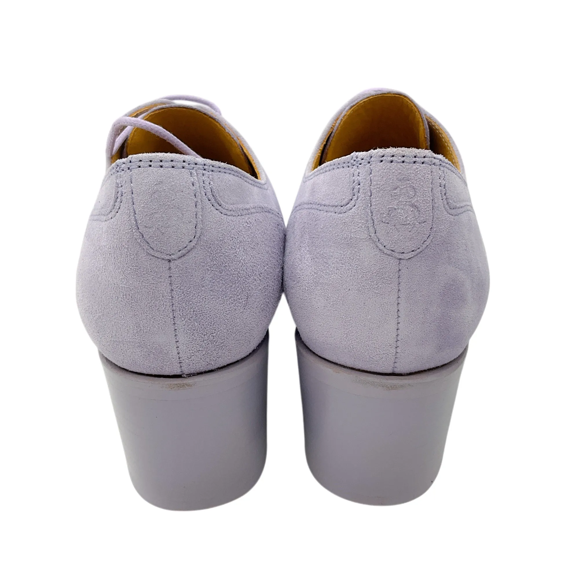The Office of Angela Scott Lavender Suede Lace-Up Oxford Shoes