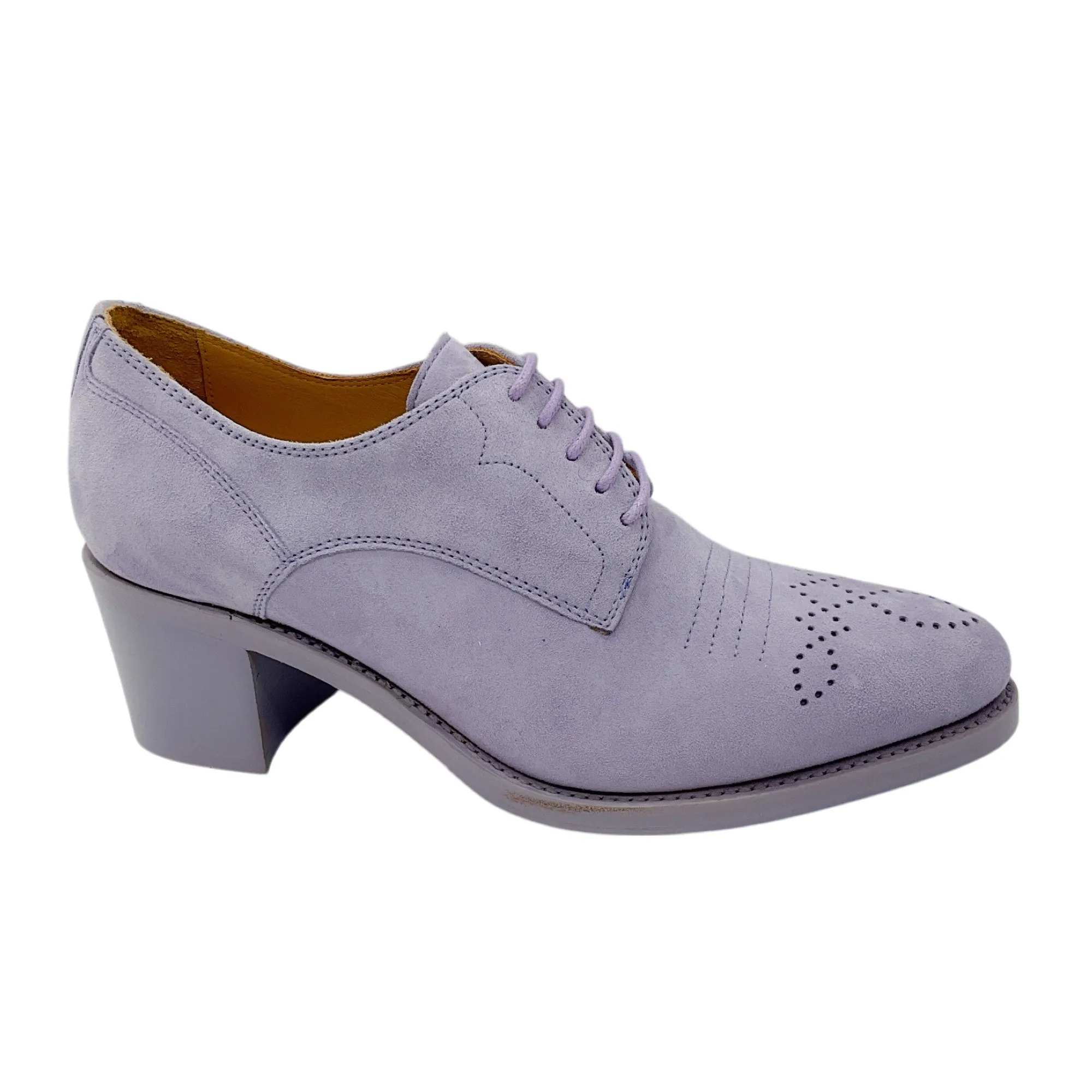 The Office of Angela Scott Lavender Suede Lace-Up Oxford Shoes